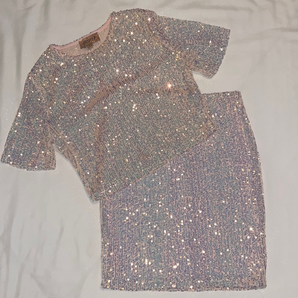 Pink never used 2pc skirt set.